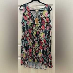 Natural Impressions Floral  Dress Summer Beach Dress Size XL NWT